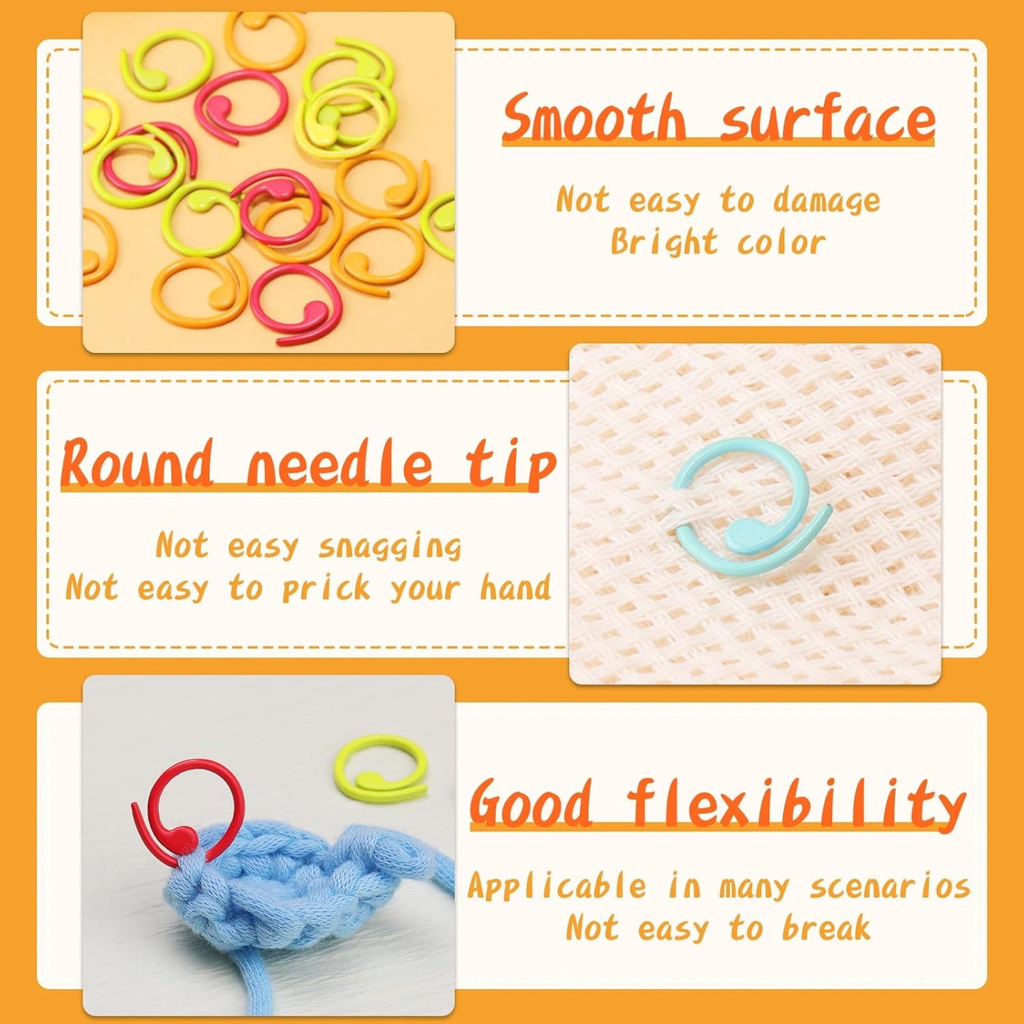 Jmuiiu 100pcs Metal Stitch Markers, Spiral-Shaped Stitch Markers for Crocheting, Colorful Crochet Ring, Crochet Markers for Crocheting and Knitting with Storage Box