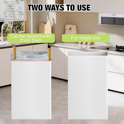 5 Pack Disposable Trash Cans 13 Gallon Reusable Garbage Cans Large Portable Cardboard Recycling Bins for Party Wedding Picnic, (13.5" L x 10.0" W x 21.7" H)