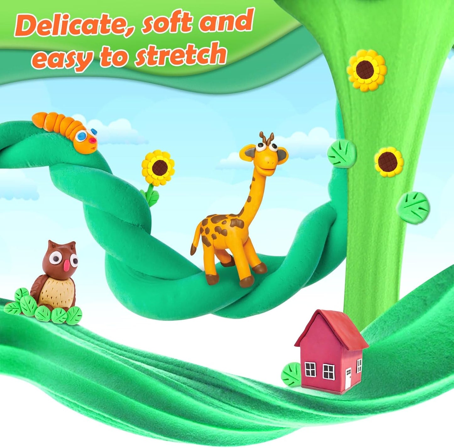 ESSENSON Air Dry Clay 100 Colors, Modeling Clay for Kids, DIY Molding Magic Clay, Gift for Kids