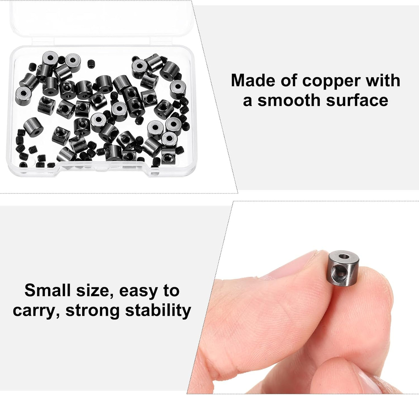 MECCANIXITY 40 Pcs Metal Locking Pin Backs, Locking Pin Keepers Clasp 5mm(H) with 4 Wrench Replacement in Storage Case for Badge, Brooch, Black Tone