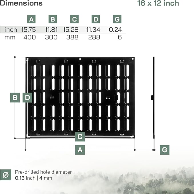 Vent Systems 16" x 12" Inch (Outer Dimensions) Metal Air Vent Grille - Black Adjustable Register Vent Cover - Open/Close Air Supply Intake Wall Vent - Heating/Cooling Ceiling Grille for House, Garage