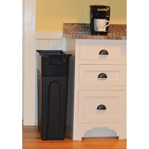 23 Gallon 2-Pack Space-Saving Slim Trash Can with Easy Bag Removal & Integrated Handles for in/Outdoor Use,Black