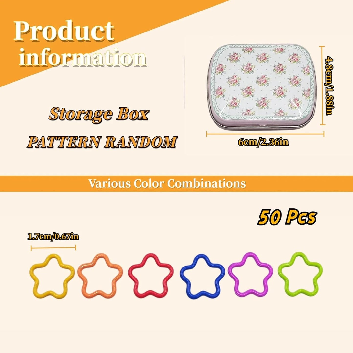 Metal Stitch Markers,Colorful Crochet Stitch Markers,Knitting Stitch Markers with Storage Case,Crochet Gift for Knitting Weaving Lovers (Star)