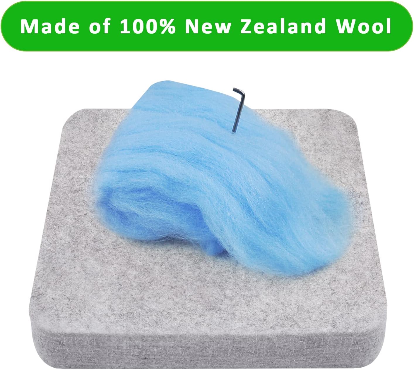 FCENDS Needle Felting Mat, 100% Natural Wool Needled Felting Pad, 6x6x1 inch Eco-Friendly Felting Block, Thick and Firm (6"x6")
