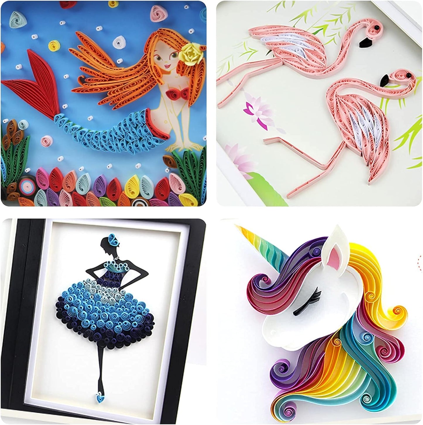 Zorfeter 9 Sets Multi-Color Quilling Paper Strips Kits 900 Strips 42 Colors, 10mm Width, 15" Length