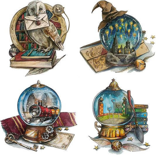 ZuoAnLF 4 Packs Stamped Cross Stitch Kits for Adults,Stamped Cross-Stitch Needlepoint Counted Kits Beginners,Embroidery Kit Arts and Crafts for Home Decor 11CT,9.8 * 9.8inch (HP)