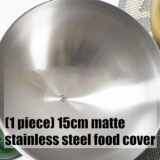 Matte Nonrust Steel Food Cover 15cm Rustproof Kitchens BBQ Grills Protectors Cooking Food Dome for Outdoors Dinin