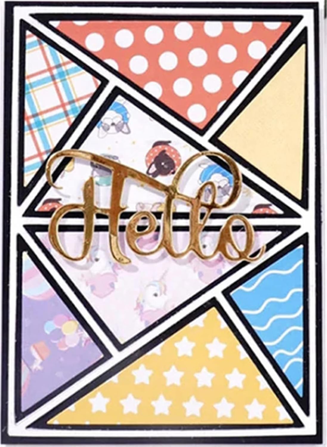 Mvchifay Cutting Dies for Card Making Metal Die-Cuts Scrapbooking Tool Hollow Frame DIY Craft Punch Template Embossing for Paper Album Decor (Big Triangle Rectangle frame-10.1x14cm)