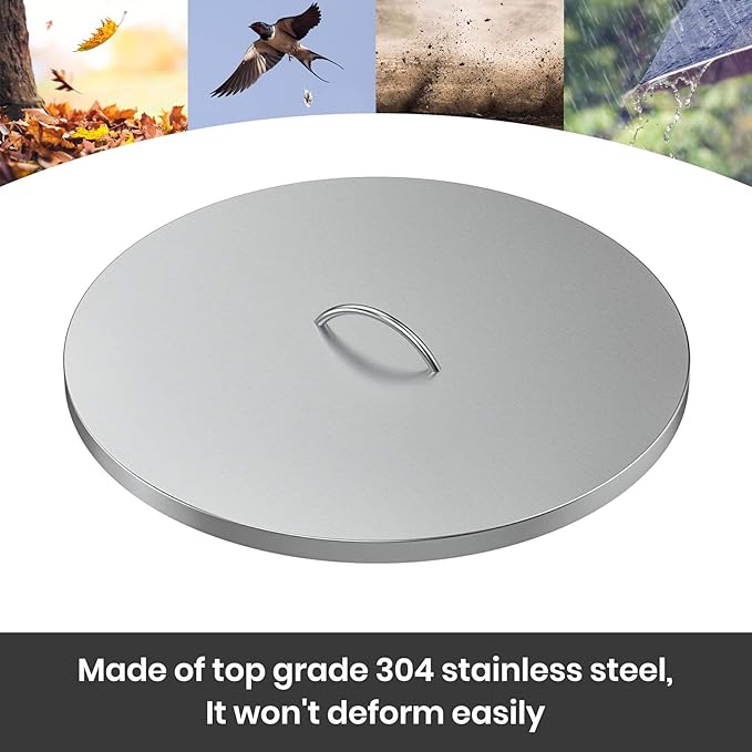 Stanbroil 22" Stainless Steel Round Fire Pit Cover, Fire Pit Ring Lid Fits for 19-Inch Drop-in Firepit Pan and 18 Inch Flat Fire Pit