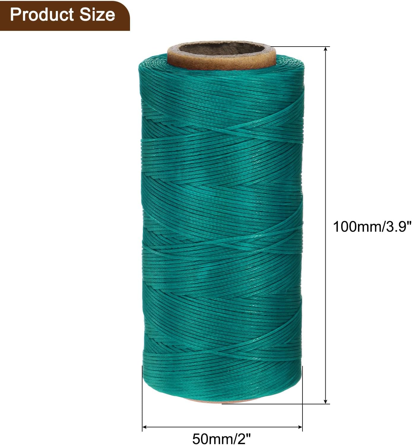 uxcell 150D 0.8mm Flat Waxed Thread 284 Yards Polyester Leather Sewing Waxed String Hand Stitching Waxed Cord for Leather Stitching Sewing Bookbinding DIY Craft Peacock Green