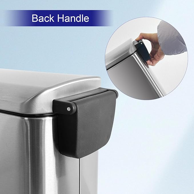 Bathroom Trash Can，5L/1.3 Gallon Trash Can with Removable Liner Bucket, Foot Pedal, Stainless Steel Small Garbage can with Lid for Bathroom,Bedroom,Home Office,Silver