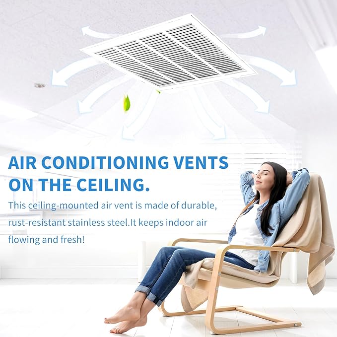 18 x18 Vent Cover [Duct Opening Size],Return Air Vent Cover for Wall Or Ceiling,Steel Return Air Filter Grilles Removable Face/Door for 1 Inch Filters(18"W x 18"H [Duct Opening])