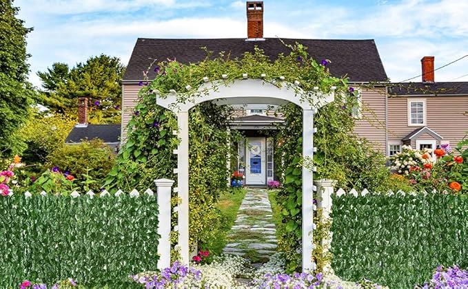 DearHouse Artificial Ivy Privacy Fence Wall Screen, 39.3x236.2inch Artificial Hedges Fence and Faux Ivy Vine Leaf Decoration for Outdoor Garden Decor