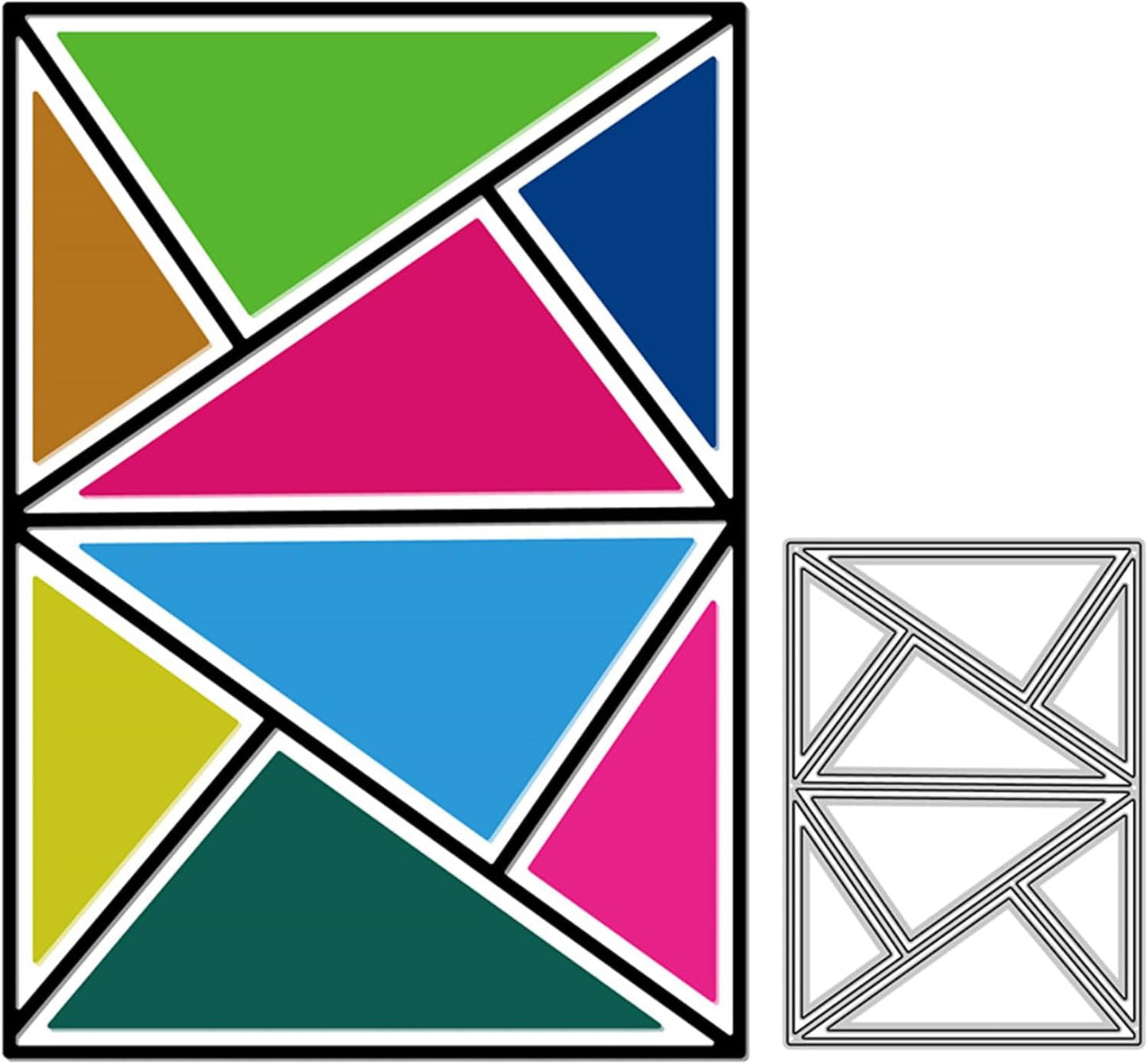 Cutting Dies Metal Stencils Scrapbooking Tools Flowers Lace Frame DIY Embossing Template for Paper Card Making Album Arts Crafts Supplies (Triangle frame-10.1x14cm)