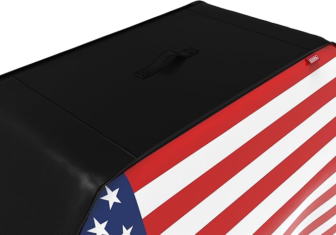 66" Heavy Duty Waterproof Gas Grill Cover fits Weber Char-Broil Coleman Gas Grill-Black,American Flag.