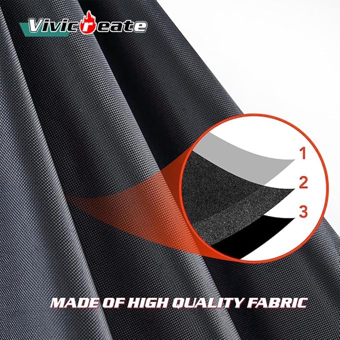 Vivicreate Waterproof BBQ Grill Cover 32 Inch Heavy Duty 420D Fabric Outdoor Barbecue Cover Weatherproof UV Protection Windproof Fits Weber Char-Broil Nexgrill Traeger Smoker Parrilla