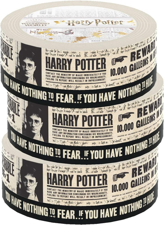 Paper House Productions Harry Potter 3-Pack Set of 2 Foil Accent Washi Tape Rolls for Scrapbooking and Crafts - Daily Prophet News