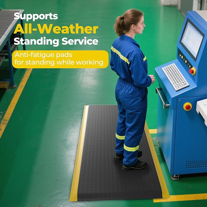 Anti Fatigue Mats Industrial, 84" x 35" Ergonomic Anti-Fatigue Standing Floor Mat, Anti-Slip Memory Foam Floor Mat, Helps Relieve Back and Leg Soreness During Work