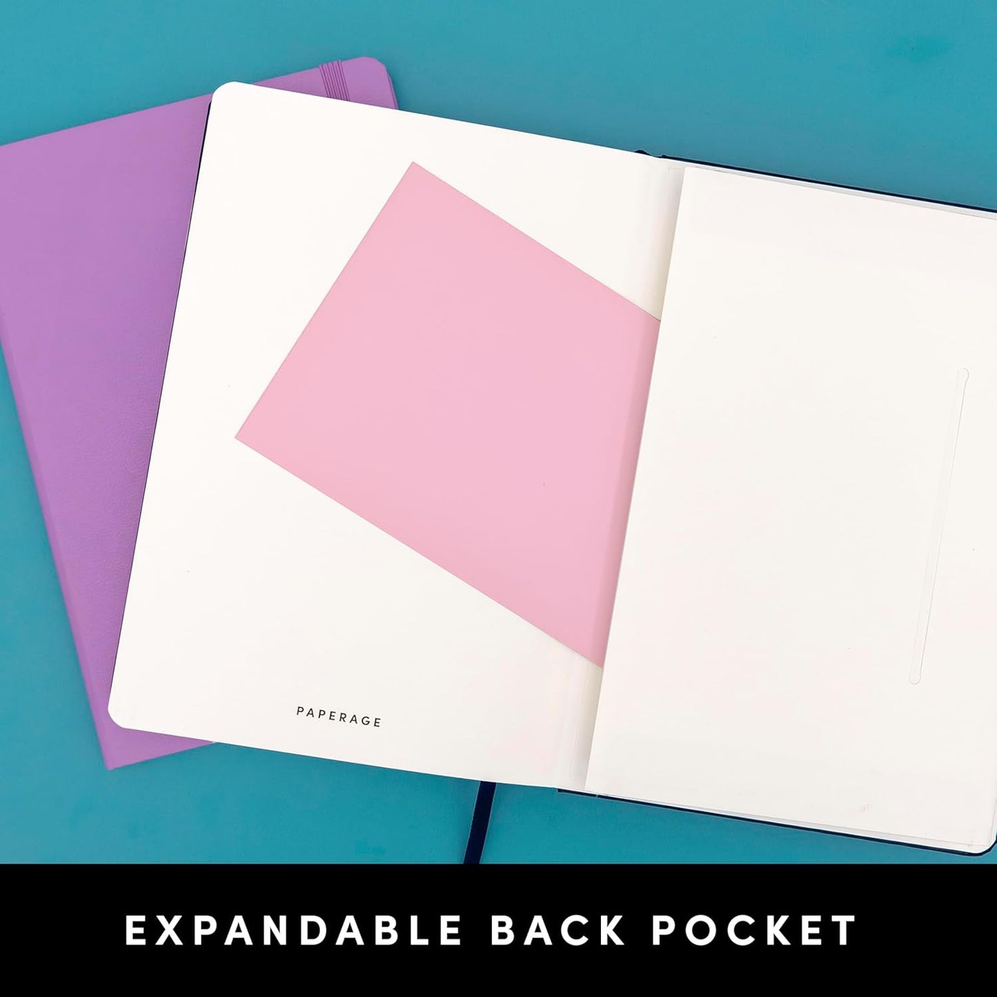 PAPERAGE Recycled Blank Journal Notebook, (Rose), 160 Pages, Medium 5.6 in x 8 in - 100 GSM Thick Paper – Hardcover Journaling Notebook for Work, School, Note Taking or Sketching