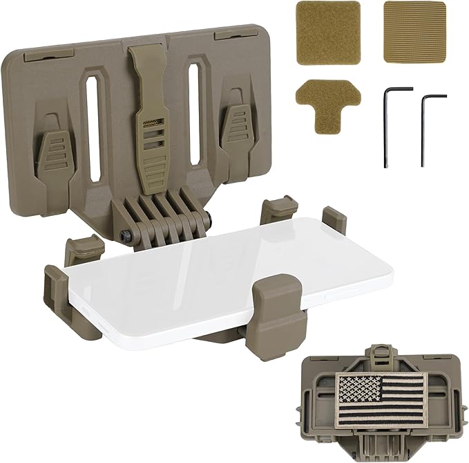 Tactical Phone Holder Available in Full Size Plate Carrier Phone Mount Adjust Nylon Molle Phones Holder for Tactical,Car,Office (Coyote Brown)