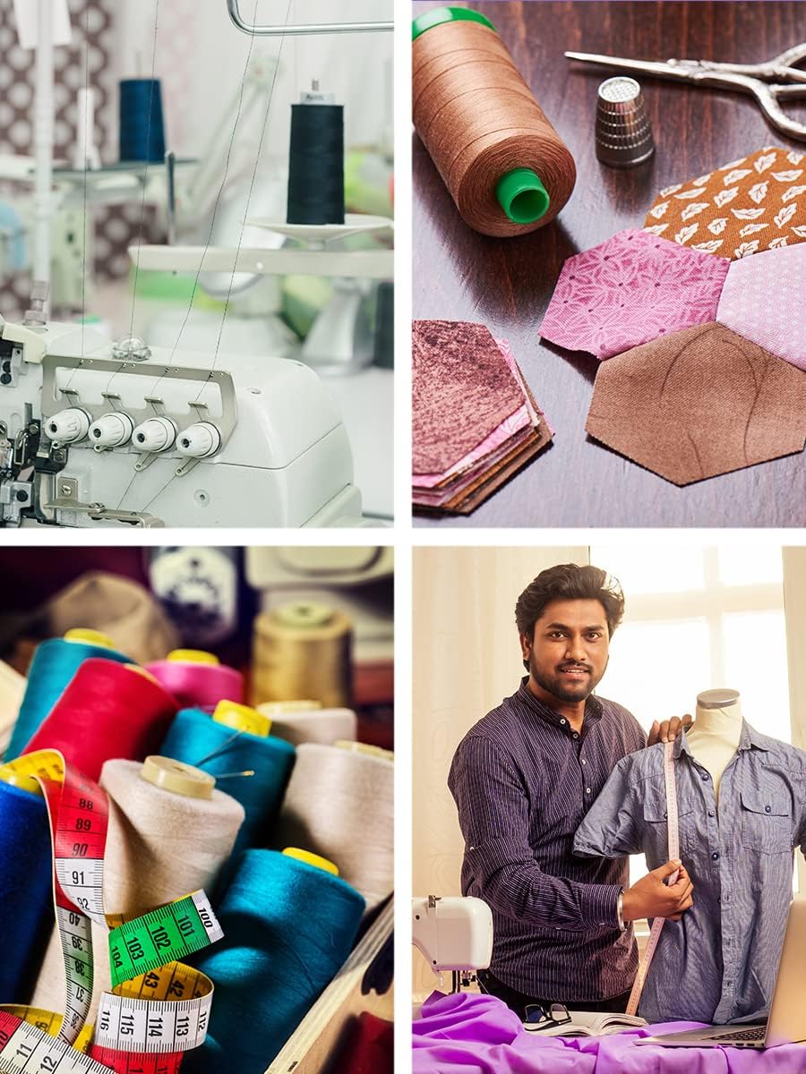 Mandala Crafts 5 Pack of Serger Threads Cones Spools - 40S/2 30000 Yards Polyester Pastel Threads for Sergers Machine and Overlock Quilting Sewing Machine