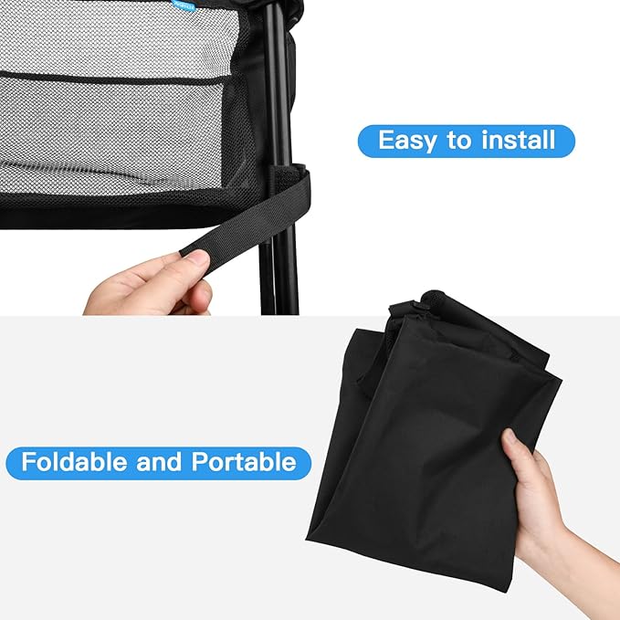 Xxerciz Storage Basket for Coleman Outdoor Camping Table, Portable Mesh Bag with Adjustable Hook and Loop Straps, Large Picnic Table Oxford Organizer Pouch for Camping Travel
