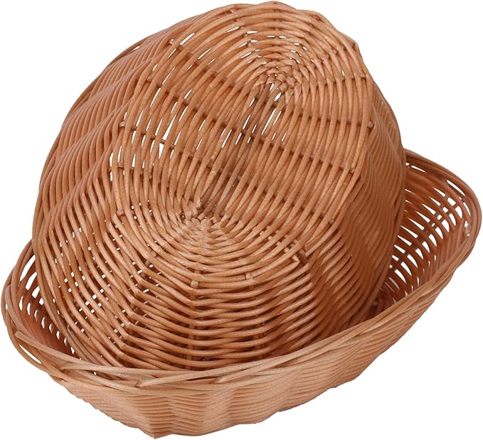 10 Pack 11 Inches Oval Wicker Bread Basket, Woven Serving Baskets,Woven Food Storage Basket for Table, Restaurants, kitchen, Party (11.02 x 7.87 x 2.76 Inch)