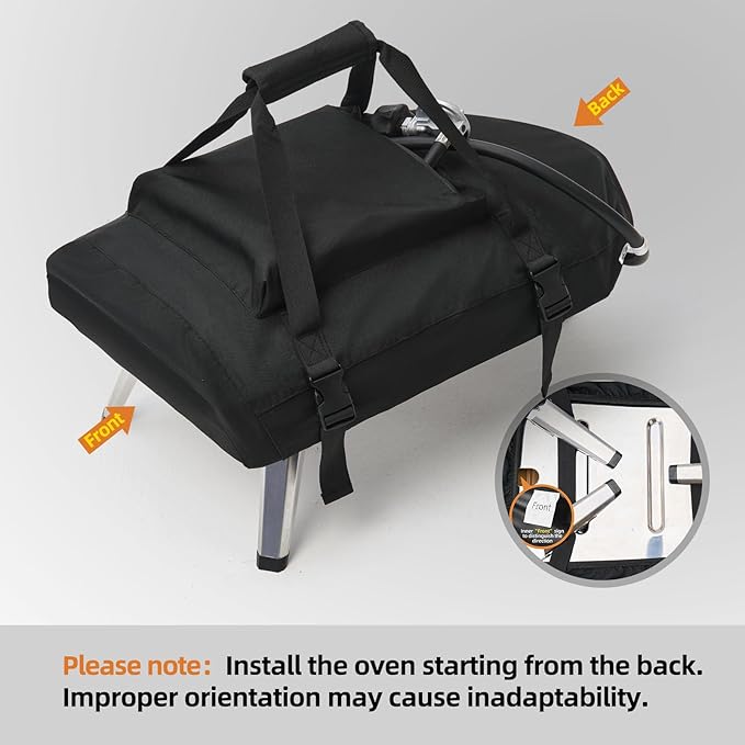 NOELIFE Waterproof Cover for Ooni Koda 12 Pizza Oven, Accessories for Ooni 12, Pizza Maker Carry Cover with Top Pocket for Attachments, with Straps in the Bottom for Fixation (Oven Not Included)