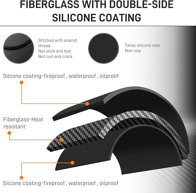 MODIGT 60"×48" Under Grill Mat for Outdoor Grill,Double-Side Fireproof & Heat-Resistant Outdoor Grill Mat,Protective Mat for Patio,Courtyard,Tabletop