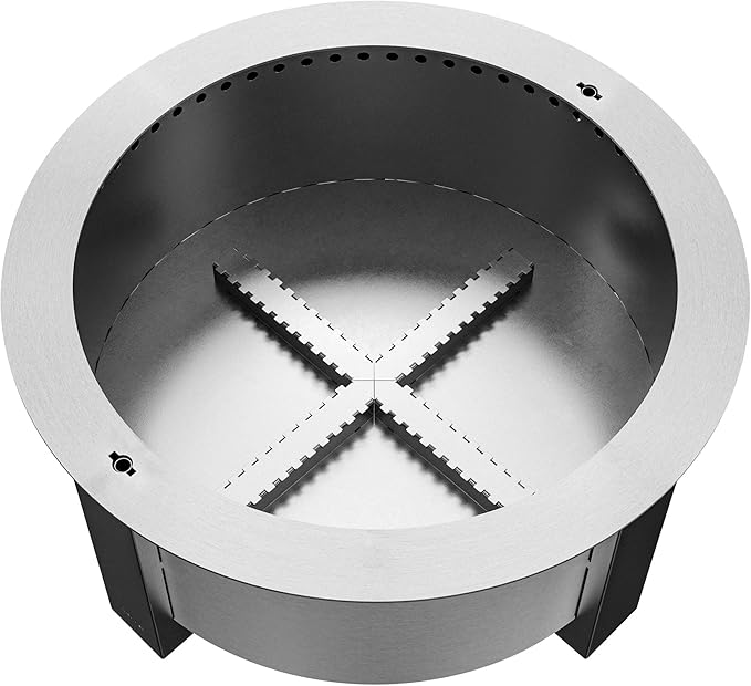 Breeo Smokeless Fire Pit (X Series 30, Stainless Steel) | 34.5 inch Smokeless Firepit for Outside | 94 Pounds | Ideal for Families, Gifts for Dad | Compatible with Wide Range of Breeo Accessories
