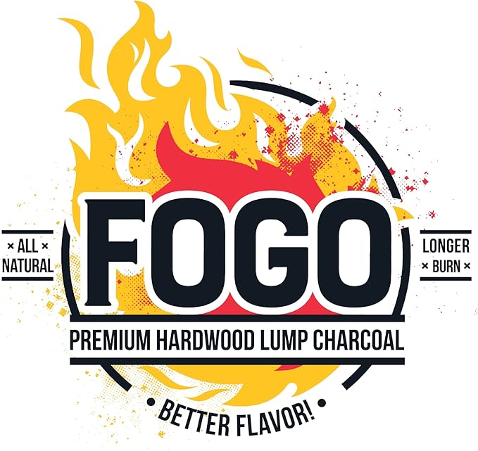 FOGO Super Premium Hardwood Lump Charcoal, Natural Large Sized Lump Charcoal, 17.6 Pound Bag and FOGO Barrel Proof Bourbon Barrel Blocks, 2 Pound Resealable Bag, Bundle