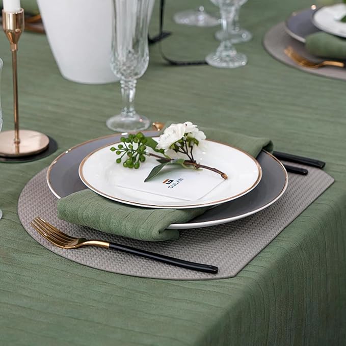 Sage Green Table Cloth 60 x 120 Inch, Rectangle Waterproof Tablecloth, Jacquard Texture Fabric Table Cover for Birthday Party Dining, Farmhouse, Wedding, Buffet - Sage Green, Spring