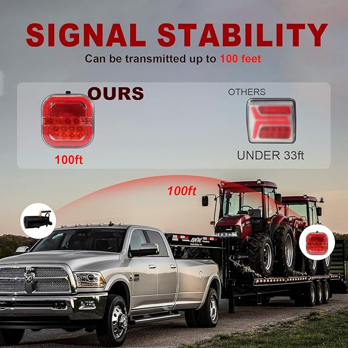 Agrieyes Halo Wireless Trailer Lights, 2 Mounting Options Magnetic Trailer Light for Towing, Portable LED Tow Lights Kit for Trucks, Boat, RV