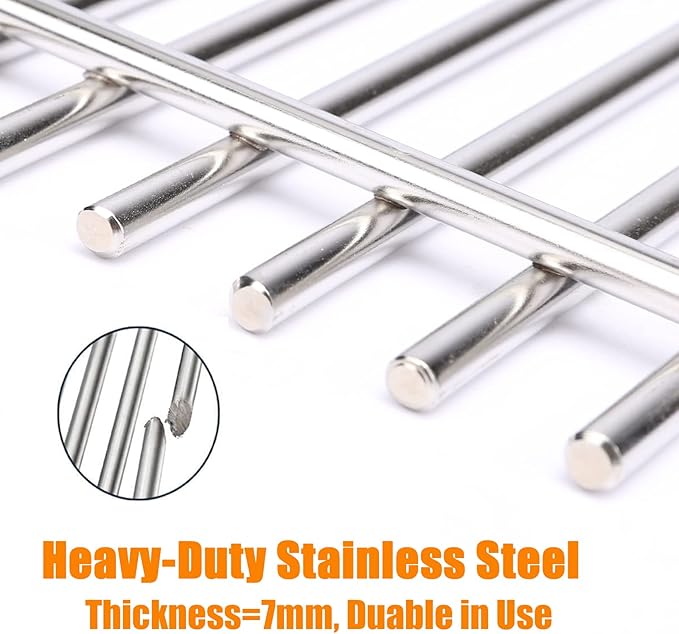 304 Stainless Steel Grill Grates for Charbroil Performance 463342119 463347017 463335517 463376017, Grill Grates Replacement for Char-Broil 463342118 463347418 463347519, G470-0003-W1 G470-0002-W1