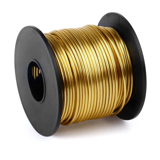 Aluminum Craft Wire, 75 Feet 1.5mm/ 16 Gauge Gold Bendable Soft Metal Aluminum Wire Roll Bulk for DIY Crafts Sculpting Jewelry Making