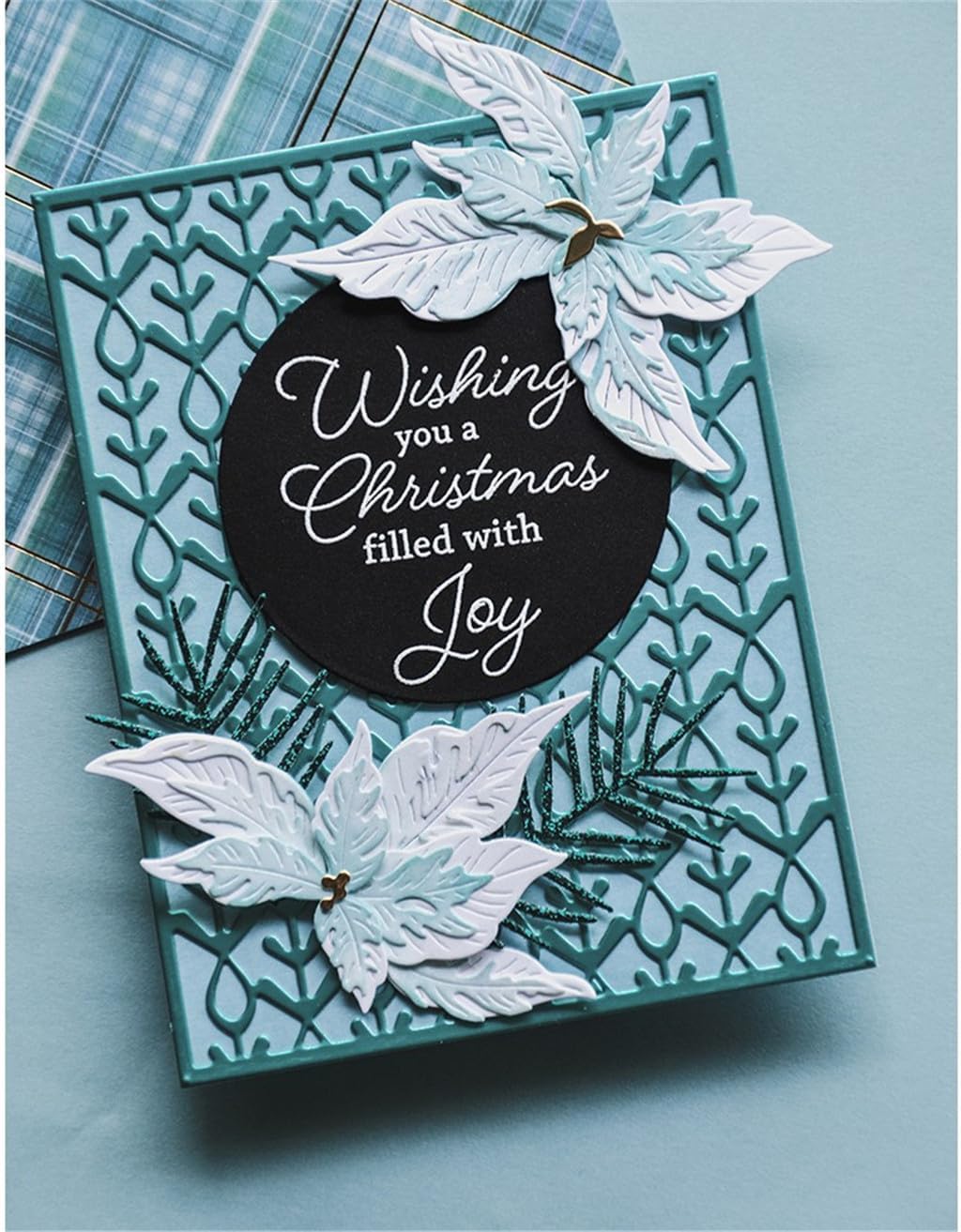 Cutting Dies Metal Stencils Scrapbooking Tools DIY Embossing Template for Paper Card Making Album Arts Crafts Supplies (Christmas Flower-10x10cm)