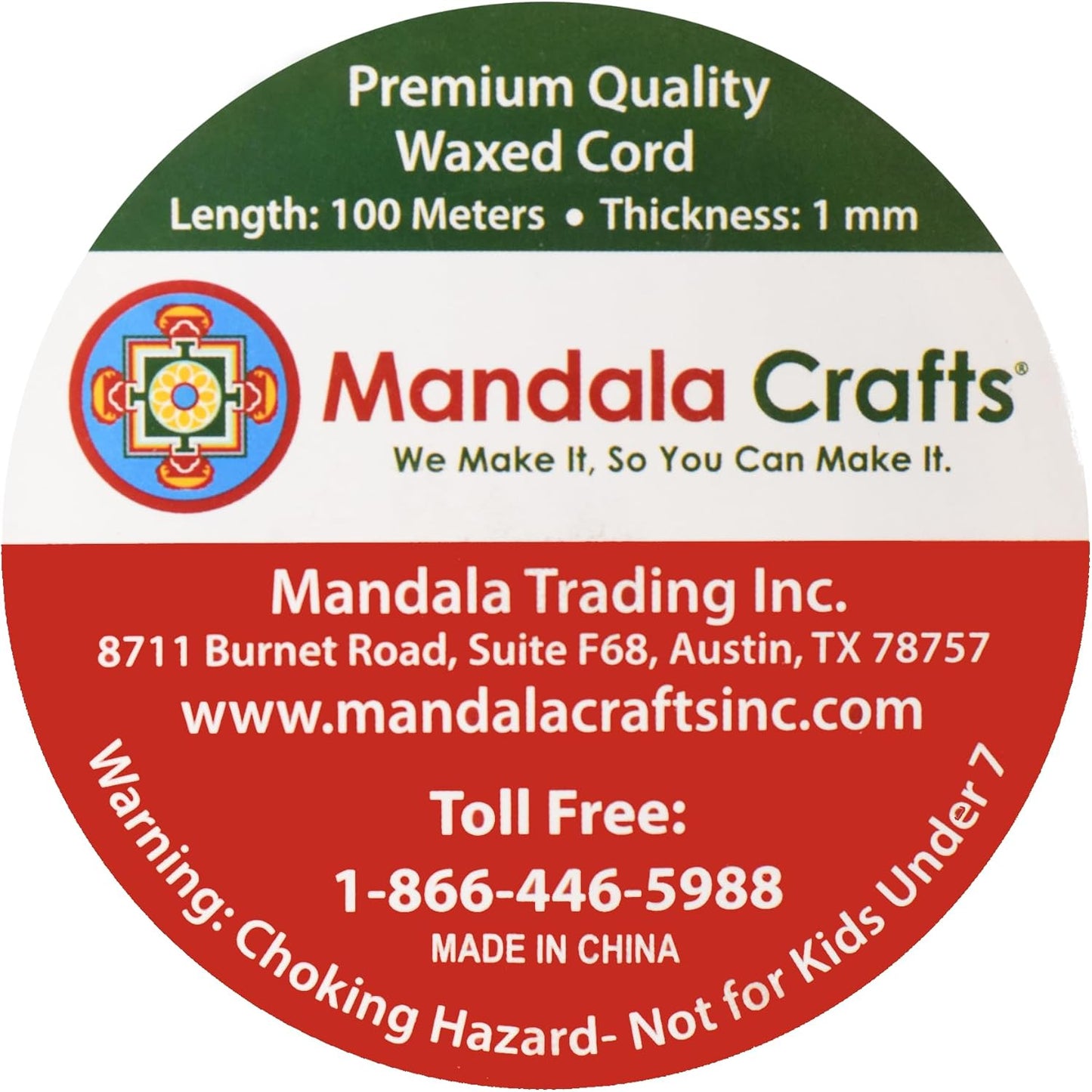 Mandala Crafts 1mm 109 Yards Cream Cotton Waxed Cord for Jewelry Making Bracelet Cord Waxed String - Beading String Thread Jewelry Cords for Necklaces String