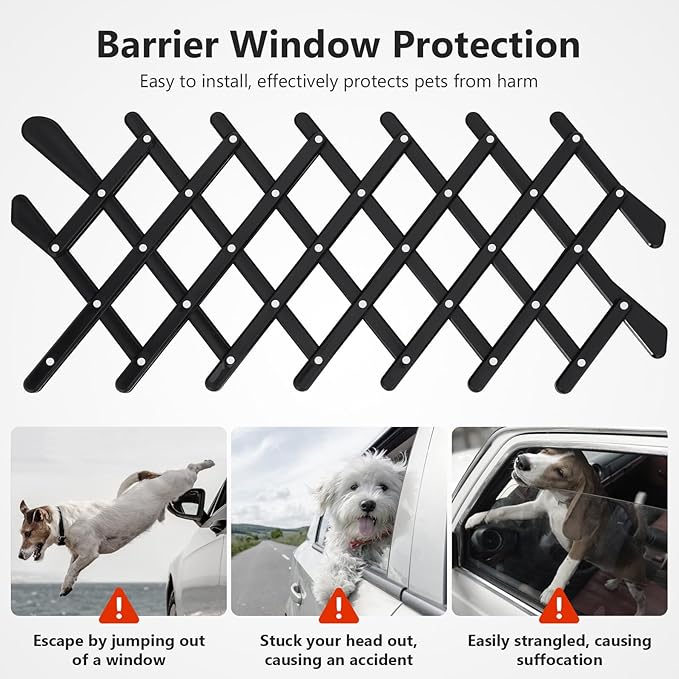 Retractable Scalable Pet Fence for Car Window Portable Protective Barrier Expands to Fit Trucks and Suvs Allows Fresh Air Ventilation Prevents Pets and from Sticking Heads Out
