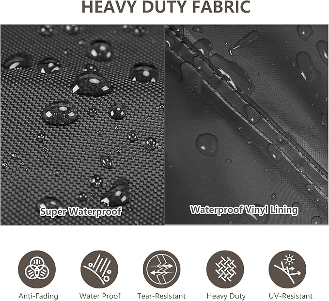 Rileytee Patio Furniture Set Covers, 4 Pcs 600D Heavy Duty 100% Waterproof Outdoor Furniture Cover, Fit Patio Loveseat, Chair and Coffee Table (Black)