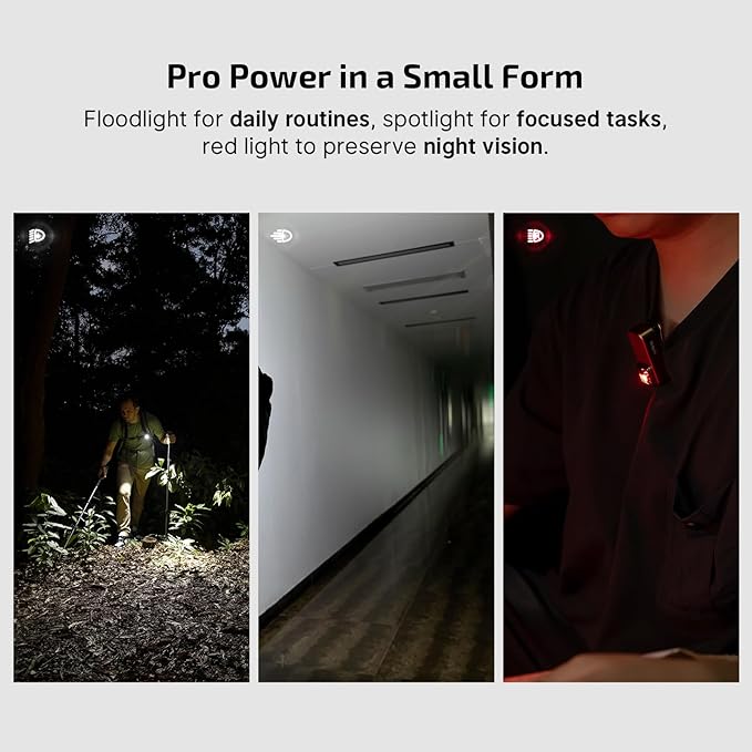 OLIGHT Oclip Pro EDC Flashlight Clip-on Light, Rechargeable 500 Lumens with Three Lighting Solutions Type-C Charging, Magnetic Flash Lights for Outdoor or Indoor Use(Ancient Script)