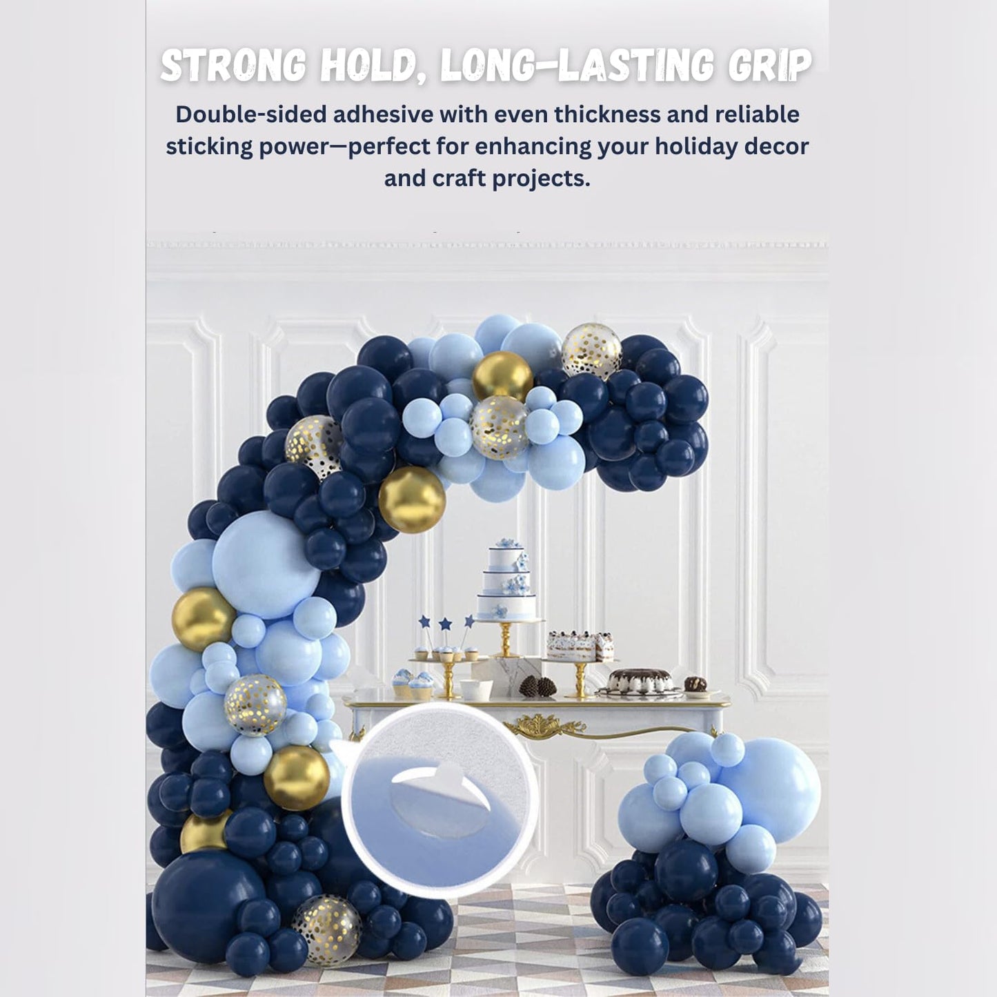 105pcs Double Sided Sticky Dots –Easy to Peel Sticky Dots,Clear Removable Sticky Tack Double Sided Tape Dots for Crafts, Posters, Balloons, and DIY Projects