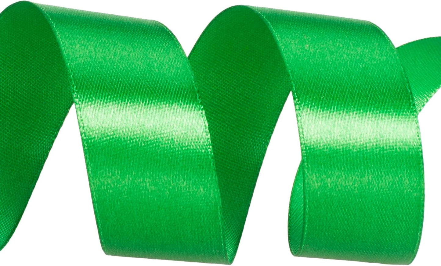 1 Inch Green Solid Satin Ribbon, 50 Yards Craft Fabric Ribbon for Gift Wrapping Floral Bouquets Wedding Party Decoration
