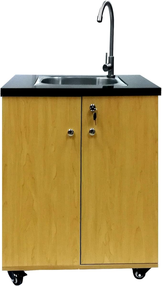 FixtureDisplays® Portable Sink Self Contained Hand Wash Station Mobile Sink Water Fountain Portable Sink Water Supply w/Pump 110V Power Caulk All Places to Water Proof 18536NEW
