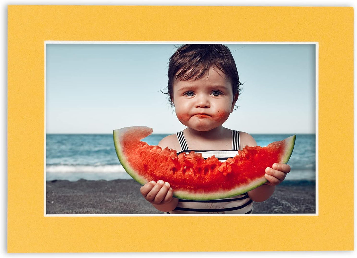 Pack of TEN 11x14 Mats Bevel Cut for 8.5x11 Photos - Acid Free Topaz Orange Precut Matboards For Pictures, Photos, Framing - 4-ply Thickness