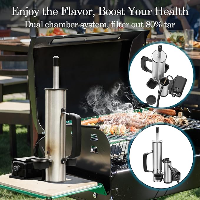 Cold Smoke Generator for BBQ Grills & Smokers – Boost Smoke Output & Flavor, Heavy-Duty Stainless Steel Cold Smoker Attachment for Meat, Cheese, Salmon，Fish, Bacon,Fits Traeger, Pit Boss,Weber Ect.