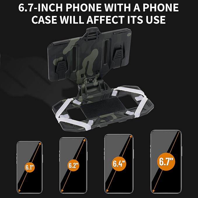 Tactical Molle Phone Holder for Plate Carrier Vest, Quick Release & Adjustable Phone Mount, Compatible with 4.7-6.7 inch Smart Phones, Durable Tactical Accessories for Outdoor Enthusiasts