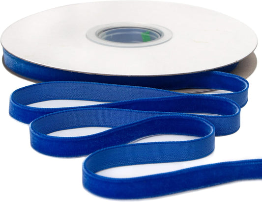 Ribbli Polyester Royal Blue Velvet Ribbon,3/8 Inches Continuous10-Yard Spool,Christmas Ribbon for Gift Wrapping,Floral Bouquets, Home Decor