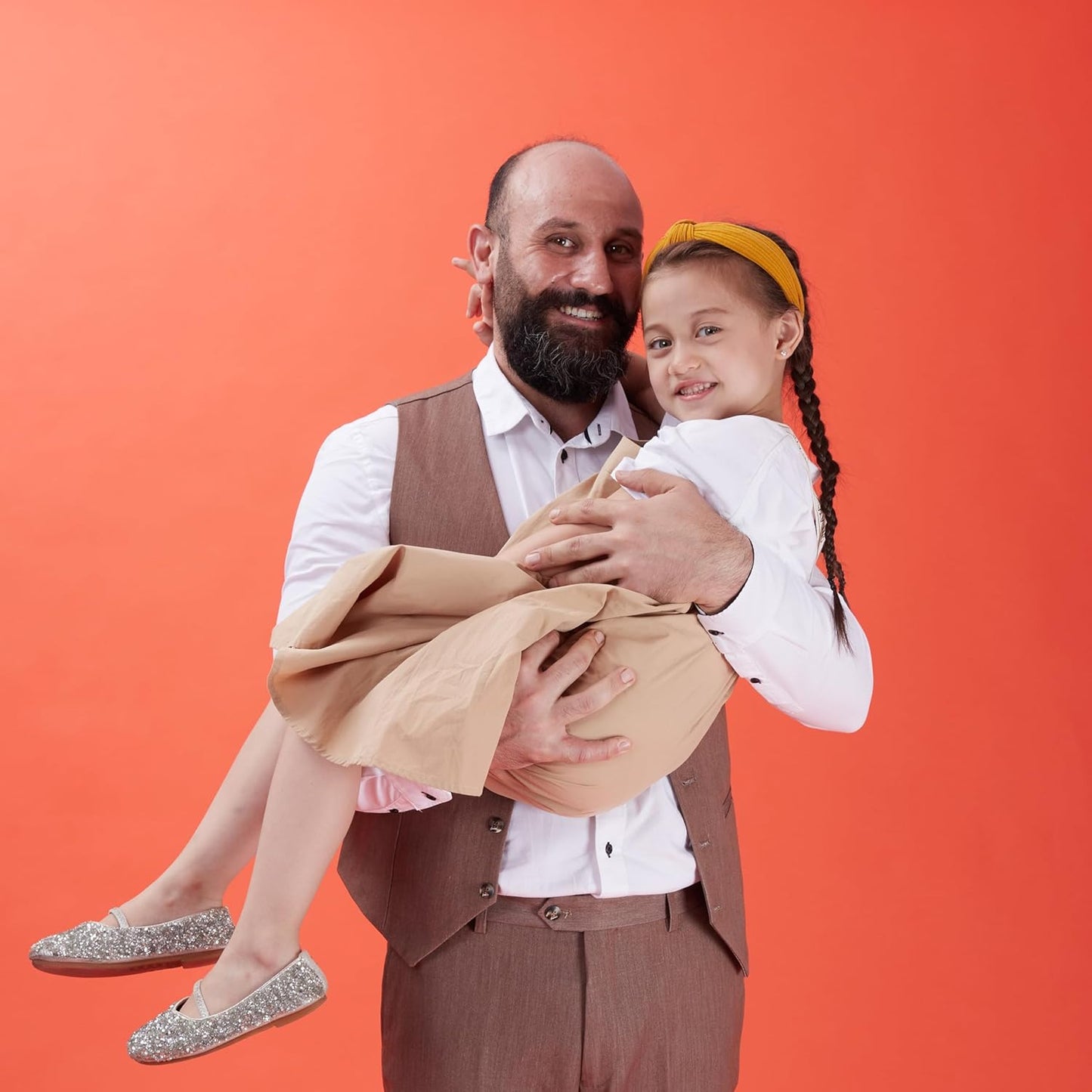 Seamless Photography Background Paper Roll, Blue Photo Paper Backdrop for Photography, Video and Streaming (Bright Orange, 53" x16')