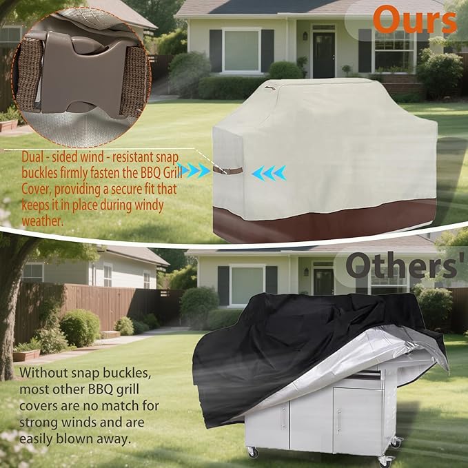 Grill Cover 58 inch, Waterproof BBQ Cover for Outdoor Gas Grill, Compatible with Weber Genesis II, LX 300 Series and Genesis 300 Series, Fade Resistant, Compared to 7130