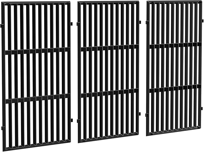 QuliMetal 66089 66097 18.7" Grill Grates for Weber Genesis 2 E-410/E-415/E-435, Grill Parts for Genesis II/LX E-440 Series Gas, Upgraded Cast Iron Grill Grates Replacements for Weber Genesis GS4